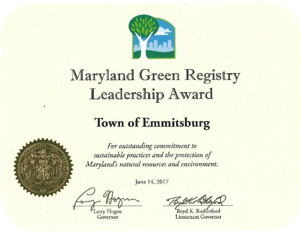 2017_Maryland Green Registry Award PHOTO
